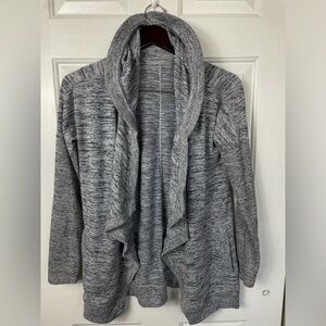 ATHLETA Blissful Cardigan‎ Open Front Hooded Heather Gray  Womens XS Small Extra